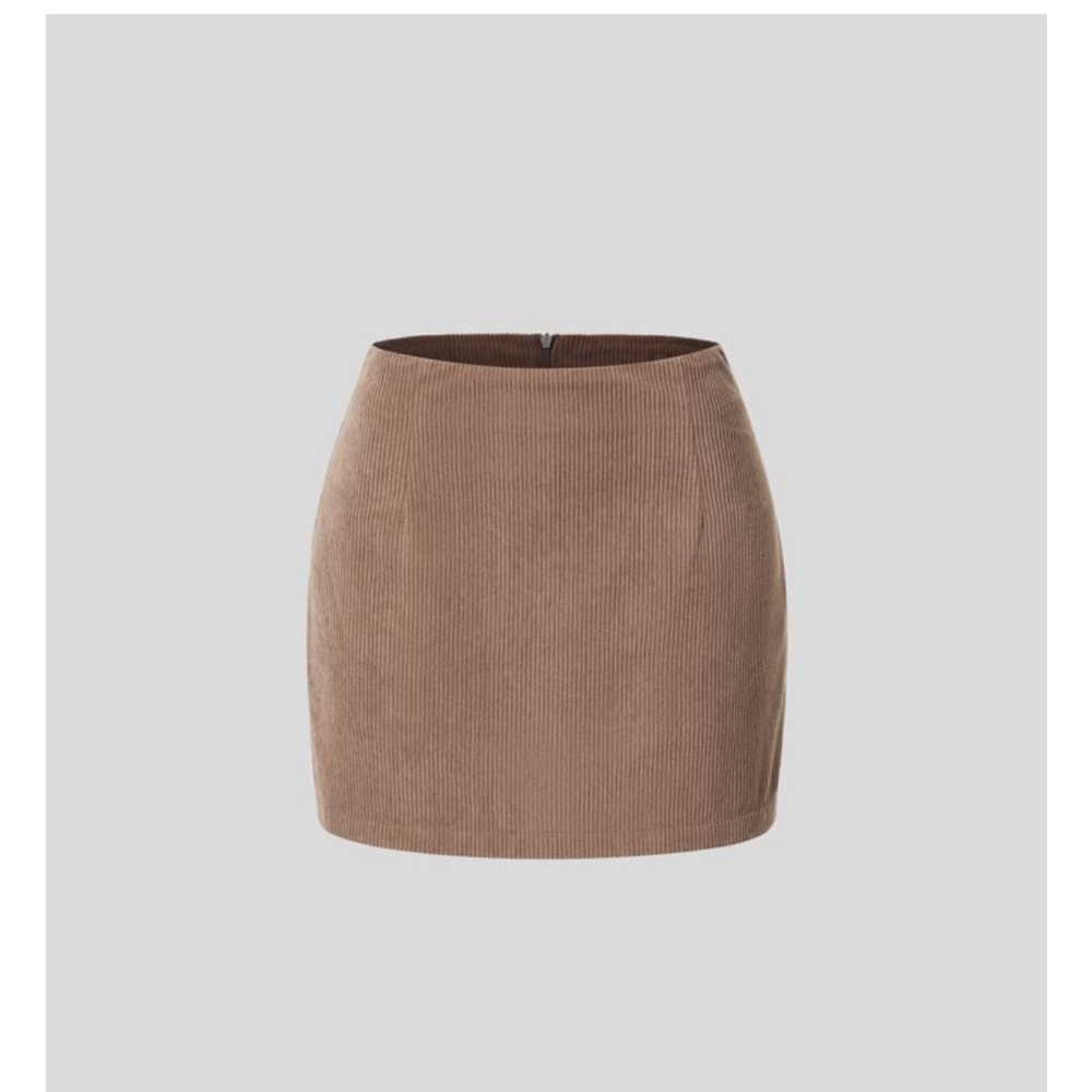 High Waisted 2-in-1 A Line Mini Corduroy Casual Skirt